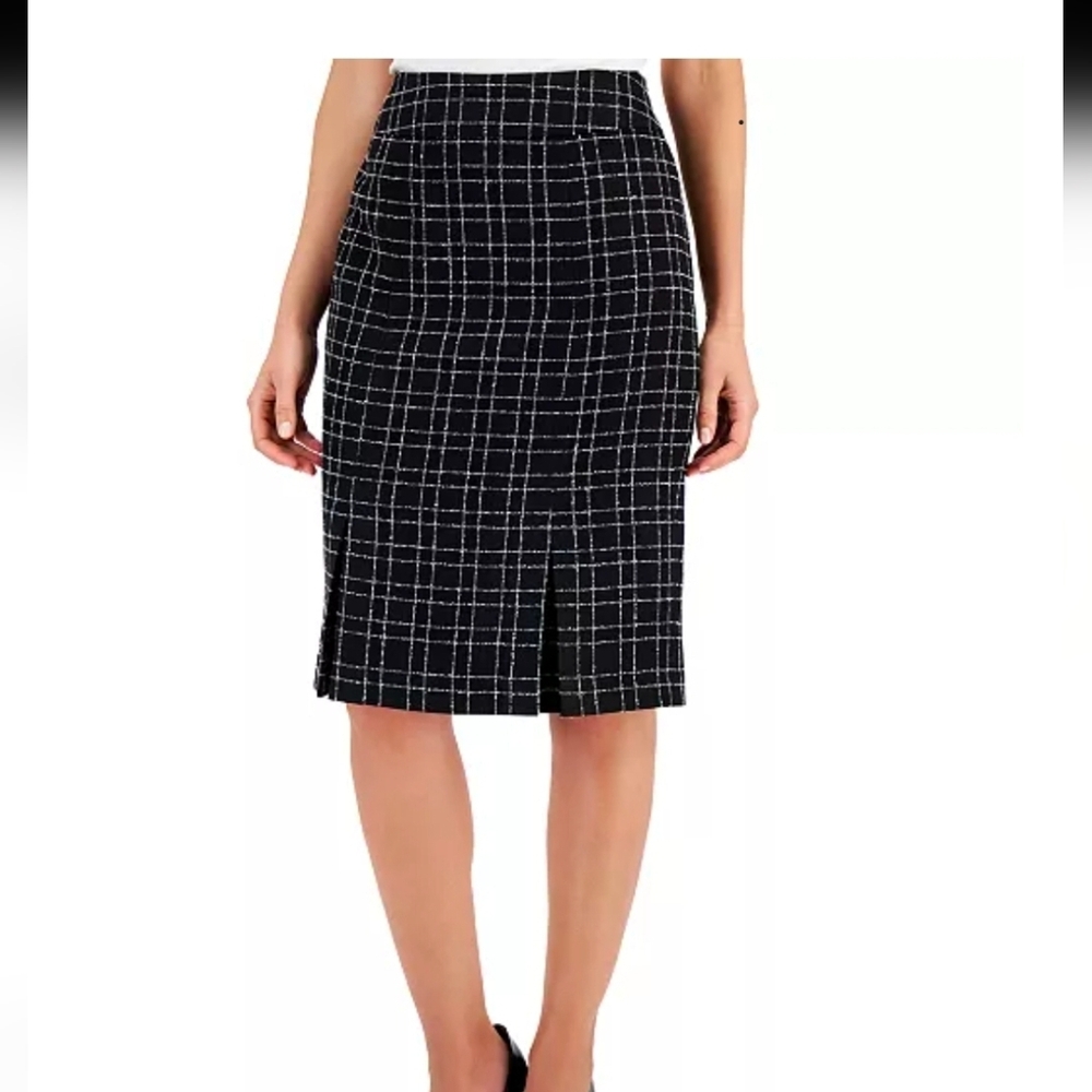 Nwt Kasper Kuck Pleat Pencil Skirt Size 4 Petite